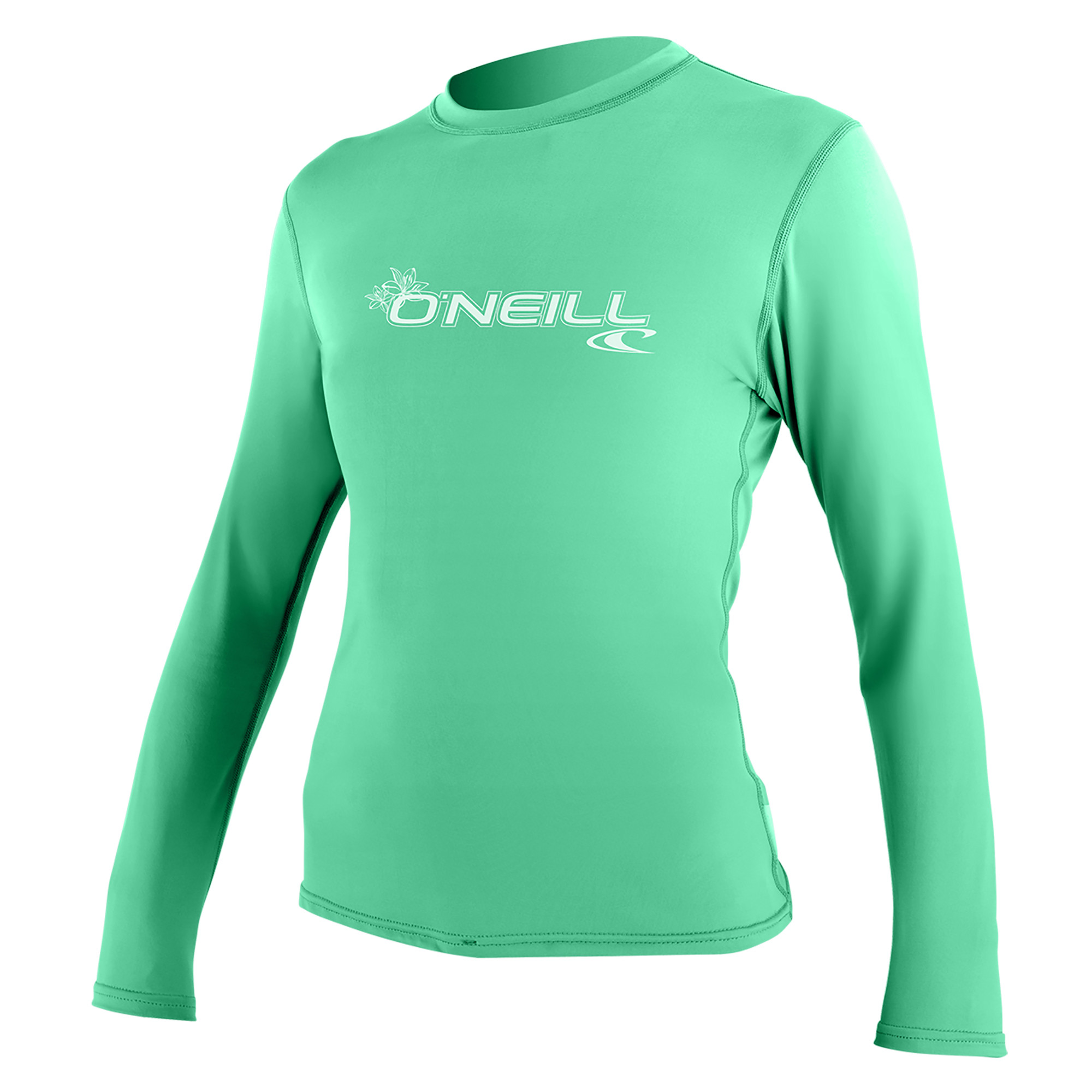 O'Neill Womens Slim Basic Skins UPF 50 Short Sleeve Shirt Rash Guard Seaglass 