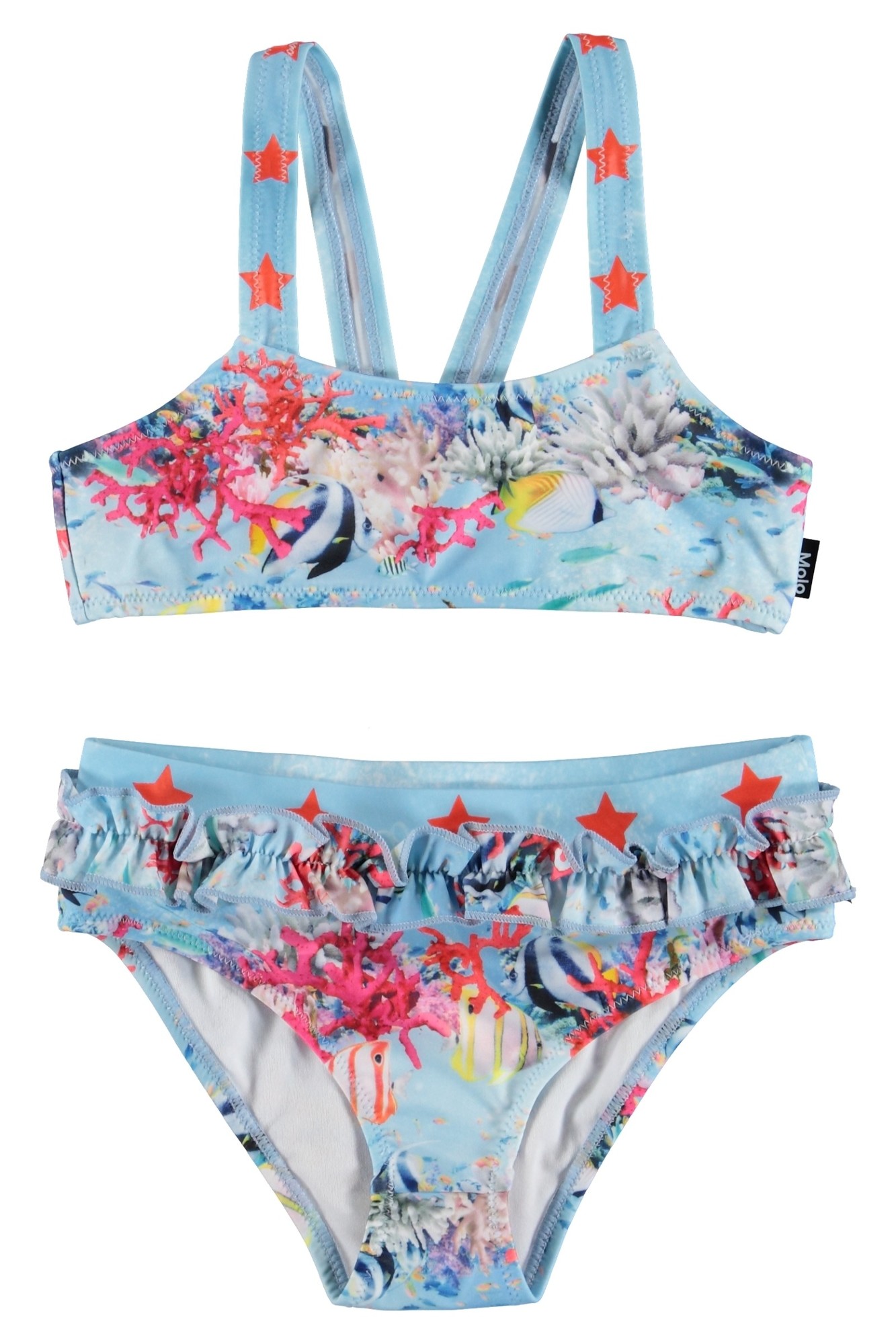 Registrering anspændt i morgen Molo - Bikini for girls - Naila - Coral Stripe - Blue/Multi | UV-Fashions