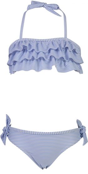 salaris Gezond Cyclopen Snapper Rock - Bandeau Bikini for girls - Stripes - Blue/White | UV-Fashions