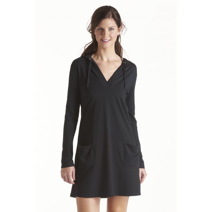 Coolibar - UPF 50+ Women's Poolside Cover Up Hoodie - Black