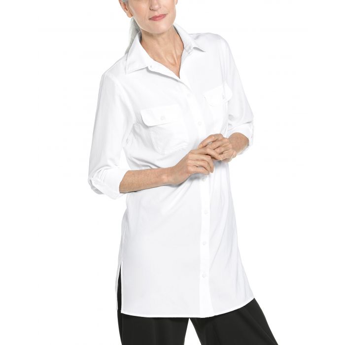 Coolibar - UV Shirt for women - Santorini Tunic Blouse - White