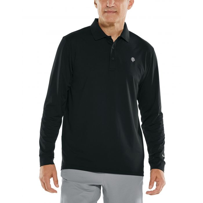 Coolibar - UV Sport Polo for men - Longsleeve - Erodym Golf - Black