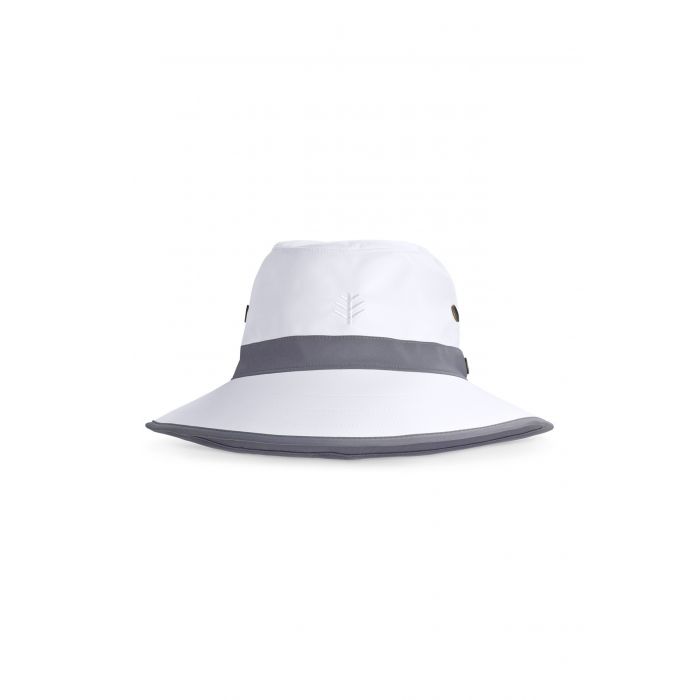 Coolibar - Wide Brim UV Golf Hat for adults - Matchplay - White/Carbon