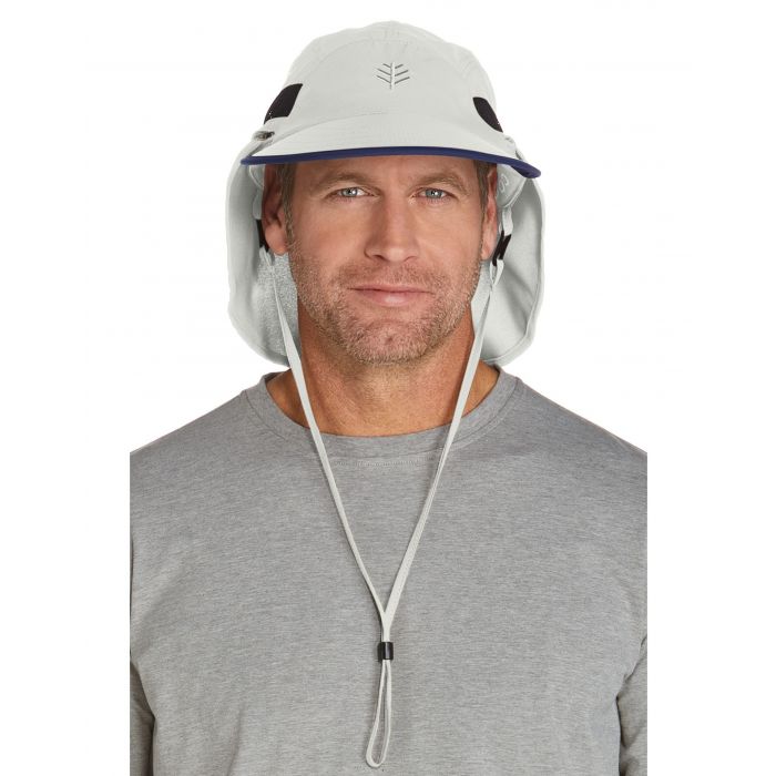 Coolibar - Convertible UV Fishing Cap for men - Calec - Stone/Navy