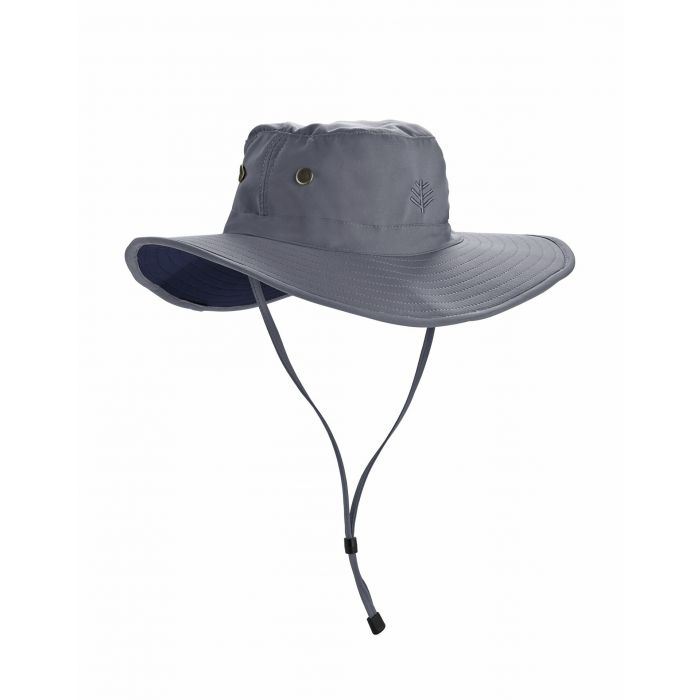 Coolibar - Shapeable Wide Brim UV Hat for men - Leo - Carbon/Black
