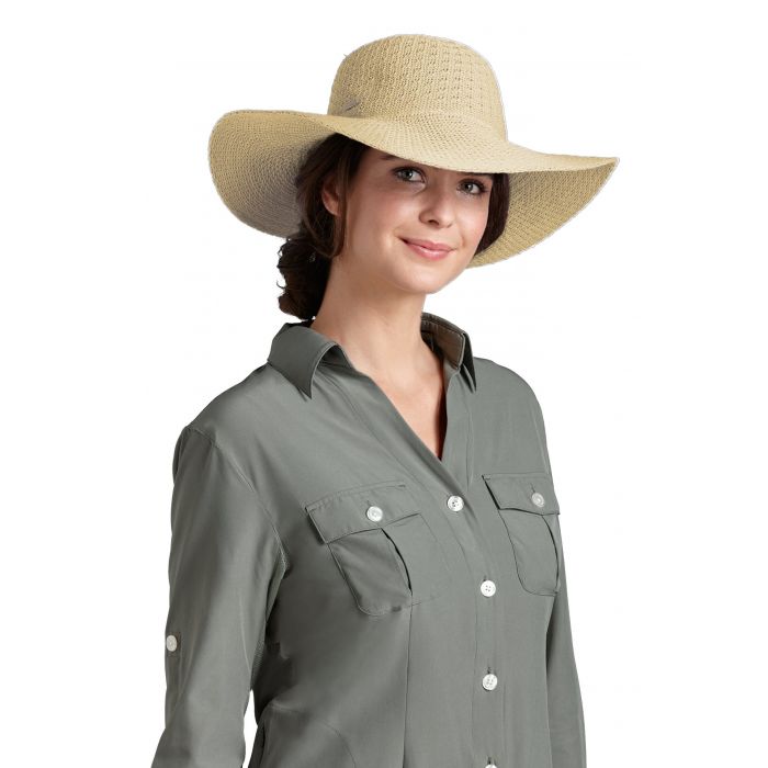 Coolibar - UPF 50+ Women's Packable Wide Brim Sun Hat- Beige