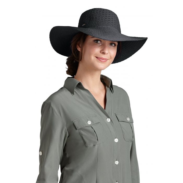 Coolibar - UPF 50+ Women's Packable Wide Brim Sun Hat- Black