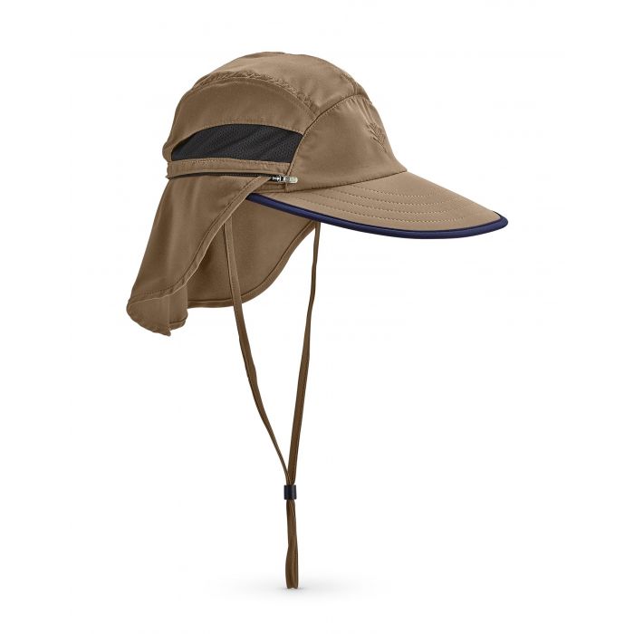 Coolibar - Convertible UV Fishing Cap for men - Calec - Khaki/Navy