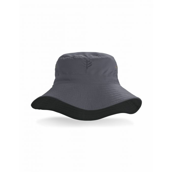 Coolibar - Reversible UV Bucket Hat for adults - Landon - Carbon/Black