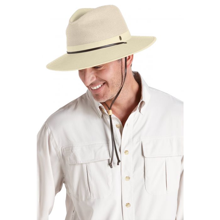 Coolibar - Crushable ventilated UV Hat for men - Kaden - Natural