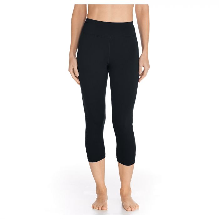 Coolibar - UV Swim Legging Capri for women - Deep Water - Black