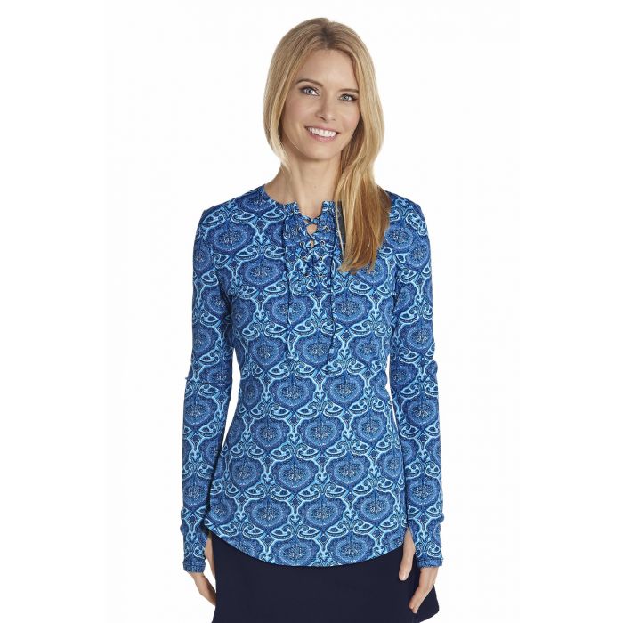Coolibar - UV Swim shirt with lace - Blue