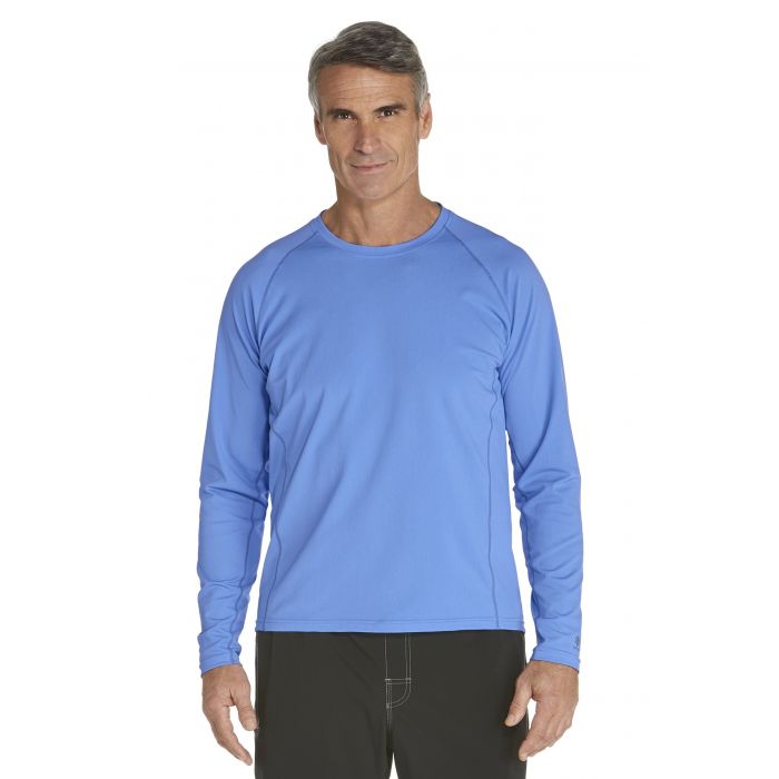 Coolibar - Men's Long-Sleeve Swim Shirts - surf blue