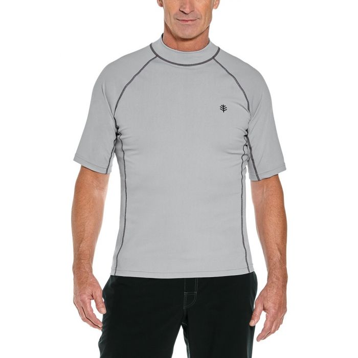 Coolibar - Men's UV swimshirt - short-sleeve - Mercury Grey