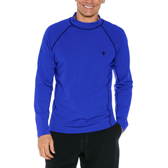Coolibar - UV Swim Shirt for men - Longsleeve - Tulum Rash - Cobalt Blue