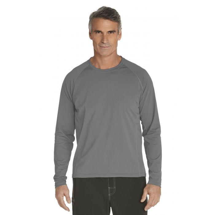 Coolibar - Men's Long-Sleeve Swim Shirts - grey