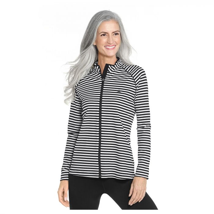 Coolibar - UV Swim Jacket for women - Macarella - Black/White