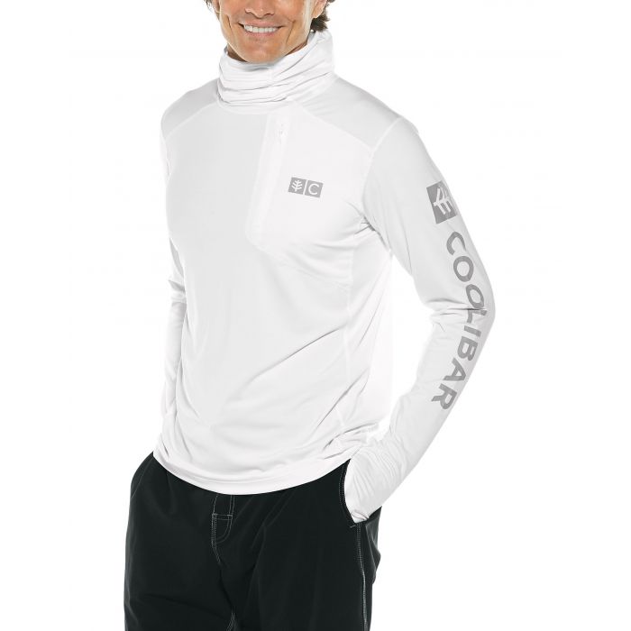 Coolibar - UV Hooded swim shirt for men - Andros - White