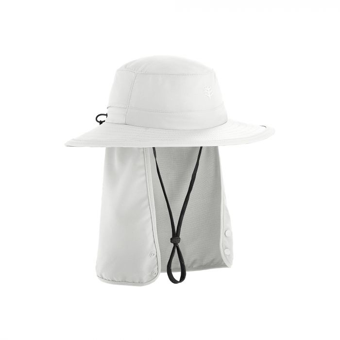 Coolibar - Children's UV hat with concealable neck flap - White