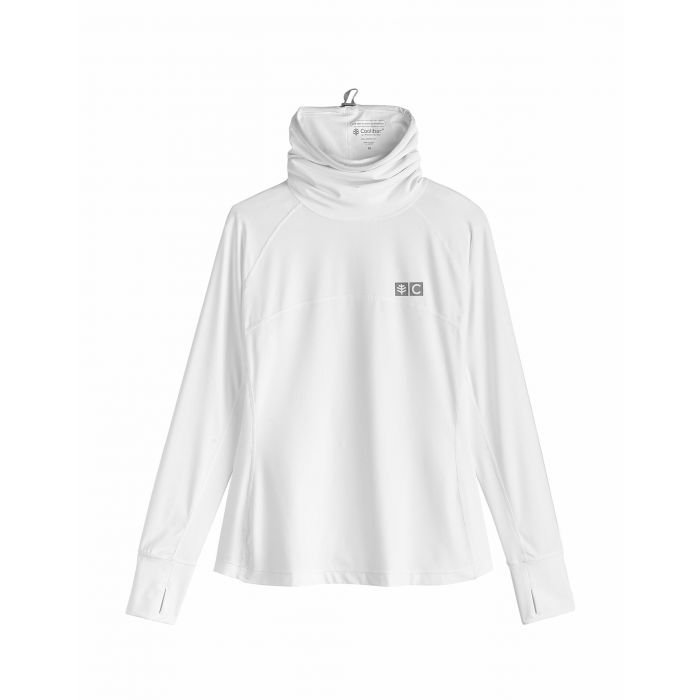 Coolibar - UV Swim Shirt with neck gaitor for women - Paros - White
