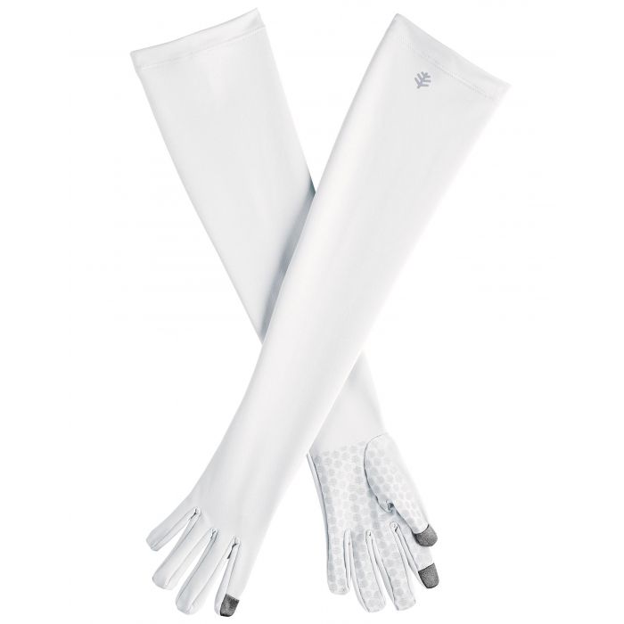 Coolibar - UV resistant gloves with long sleeve for adults - Culebra - White