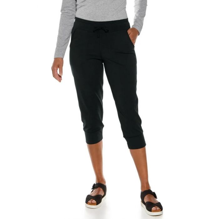Coolibar - UV Weekend Crop Jogger for women - Maho - Solid - Black