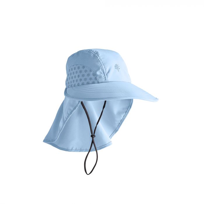 Coolibar - UV cap with neck protection for children - light blue