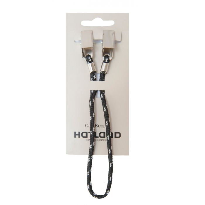 Hatland - Capkeeper to secure hat or cap to Jacket or shirt -Black/White