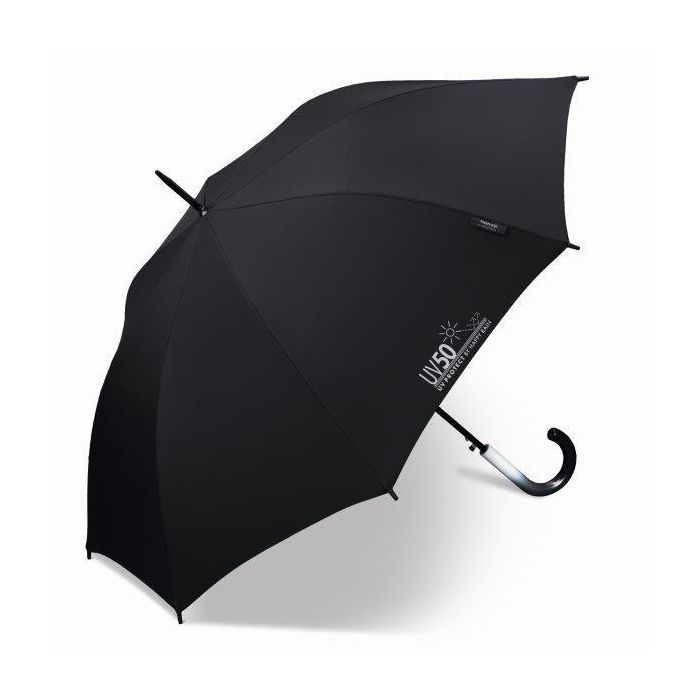 Happy Rain - Long umbrella with UV protection - Automatic - Black