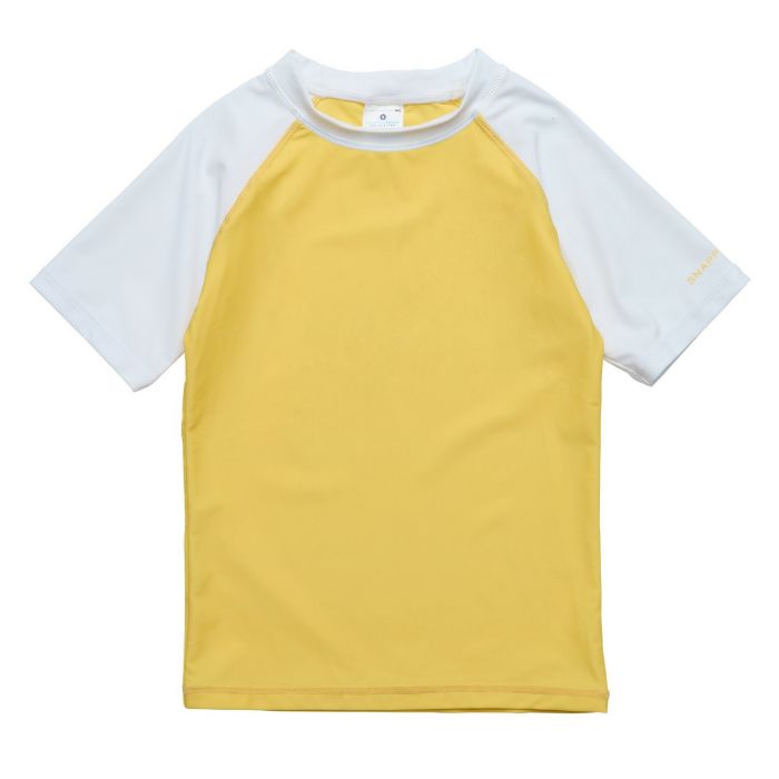 Snapper Rock - UV Rash top for kids - Short sleeve - Yellow/White