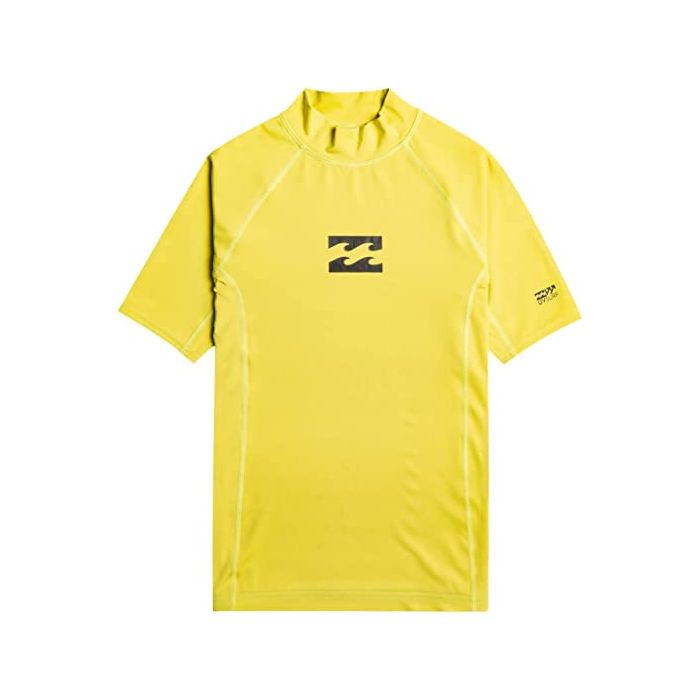 Billabong - UV Rashguard for boys with short sleeves - Waves All Day - UPF50+ - Acid Green