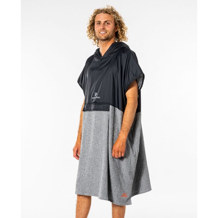 Rip Curl - Anti-Series Hooded Towel for men - Black/Grey