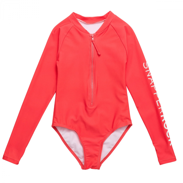 Snapper Rock - UV Swimsuit for girls - Long sleeve - UPF50+ - Watermelon - Red