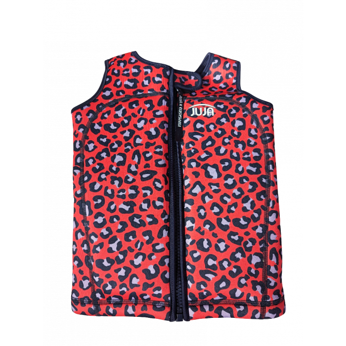 EasySwim x JUJA - Float Jacket for kids - UPF50+ - Leopard - Red/Purple
