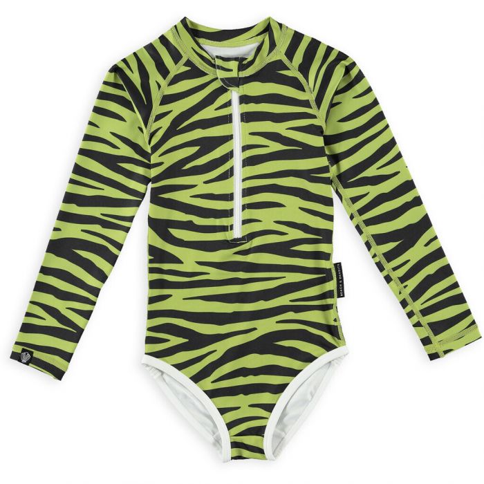 Beach & Bandits - UV Swimsuit for girls - Long sleeve - UPF50+ - Go Pesto - Green