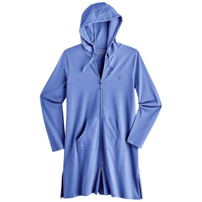 Coolibar - UV Hooded Vest for women - Cabana - Solid - Aura Blue