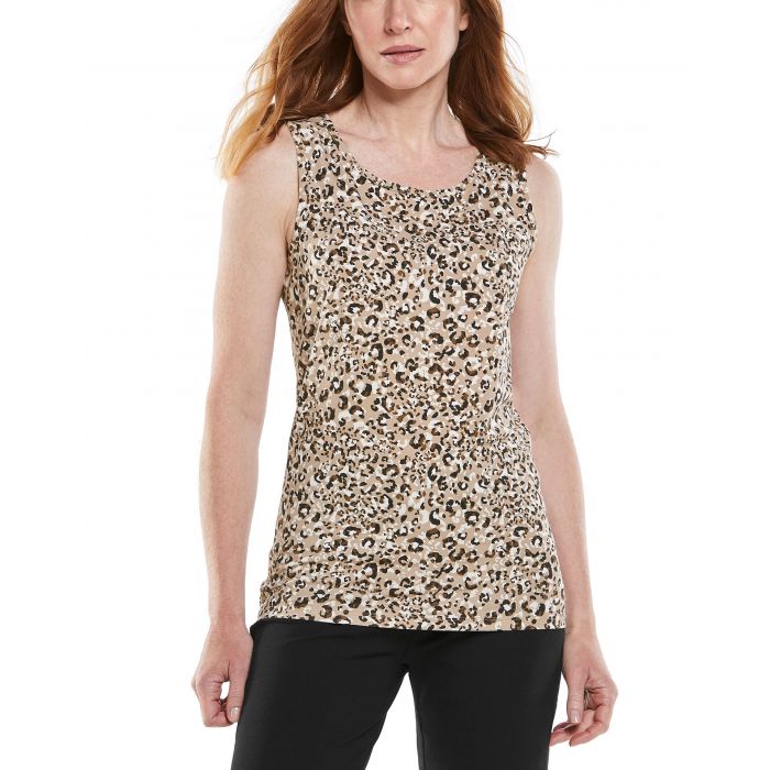 Coolibar - UV Tank Top for women - Morada Everyday - Dark Taupe Cheetah