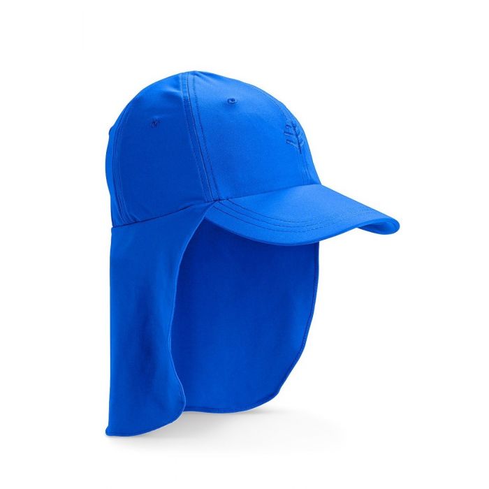 Coolibar - UV sun cap for children with neck flap - Blue wave