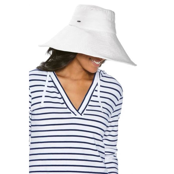 Coolibar - UV floppy hat for women - Wide brim - White