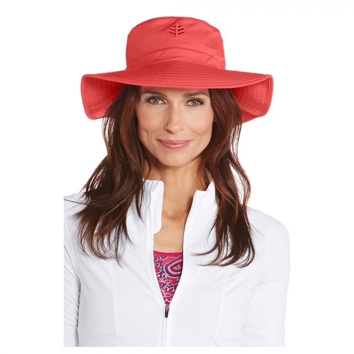 Coolibar - UV floppy hat for women - Poppy red