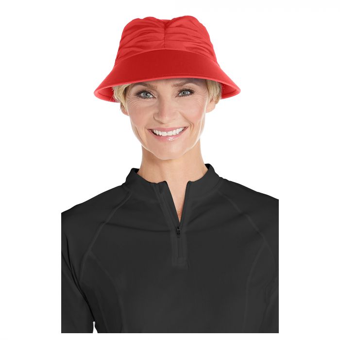 Coolibar - UV sun visor for women - Poppy red