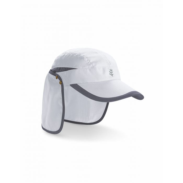 Coolibar - UV resistant Running Cap for adults - Sunbreaker - White/Carbon