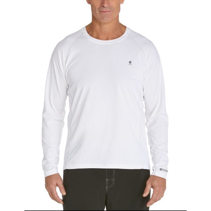 Coolibar - Men's Long-Sleeve Swim Shirts - white