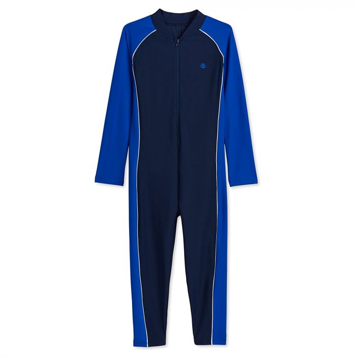 Coolibar - UV swimsuit for children longsleeve - Blue wave