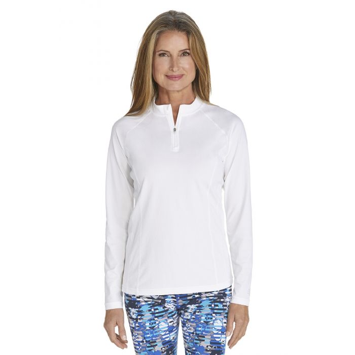 Coolibar - UV Swim Shirt for women - Longsleeve - Freestyle Rash - White