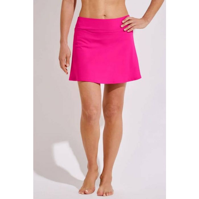 Coolibar - UV Swim Skort for women - Sandbar - Solid - Fuchsia 