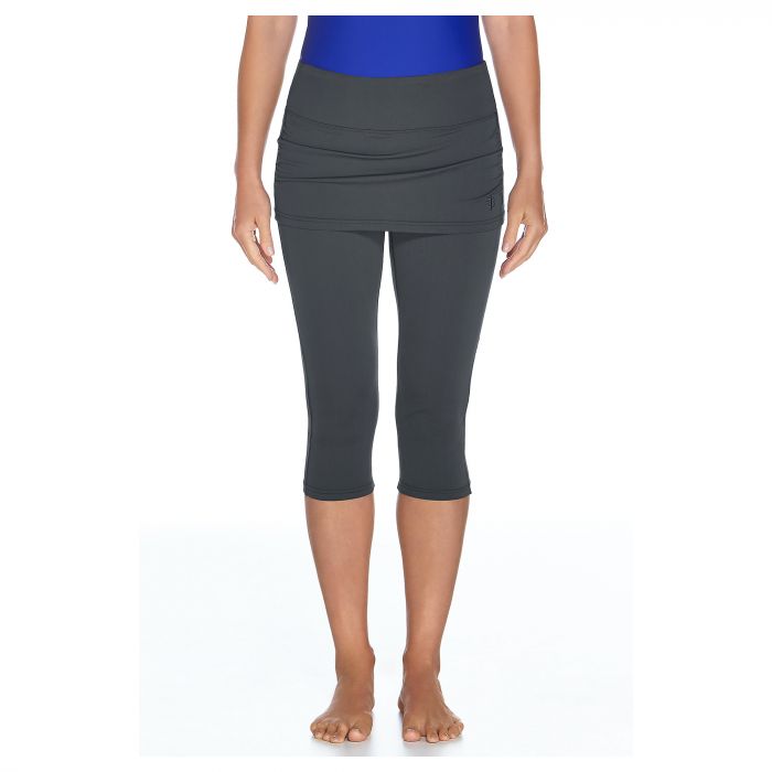 Coolibar - UV skirted swim leggings for women - Graphite grey