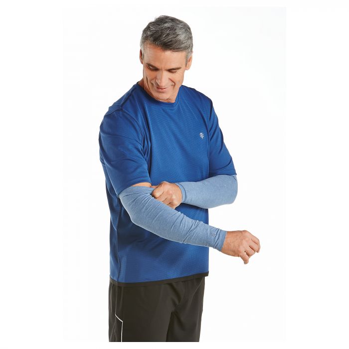 Coolibar - UV sleeves for men - Pacific heather blue
