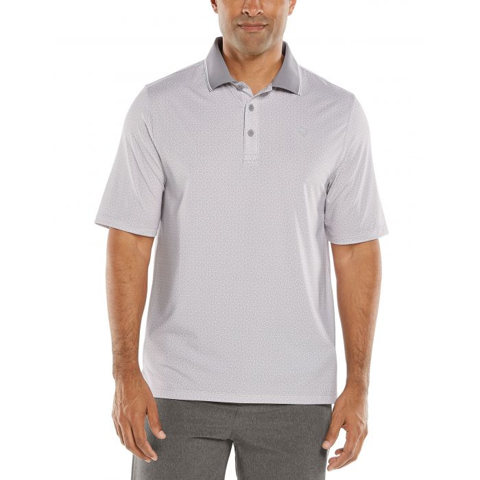 Coolibar - UV Sport Polo for men - Erodym Golf - White/Grey with pattern