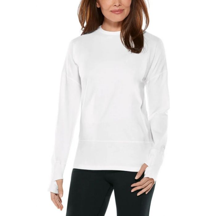 Coolibar - UV Relaxed Shirt for women - Long sleeve - LumaLeo - Solid - White 